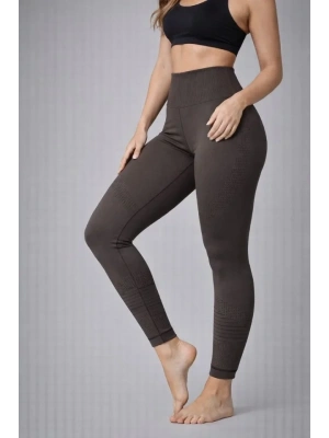 Nonofit Yüksek Bel Full Extra Toparlayıcı ikralı Ön Arka Ve Bilek Desenli Tayt  Kahverengi