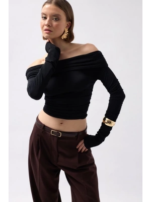 Omuz Dekolte Straplez Bluz