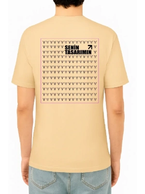 Ön Arka 24/1 Düz Oversize Tshirt  Bej