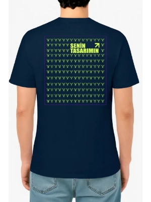 Ön Arka Oversize Tshirt 24/1 Düz  acivert