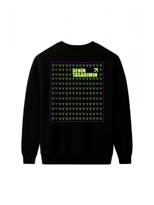 Ön Arka Üç İplik Biskilet Yaka weatshirt iyah