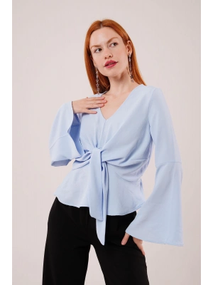 Ön Bağlamalı Volan Kol Bebe avisi Bluz