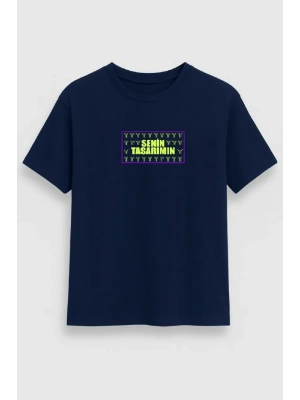 Ön Oversize Tshirt 24/1 Düz acivert