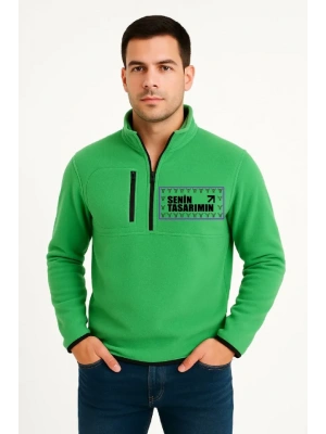 Ön Polar Kazak Dik Yaka  Yeşil