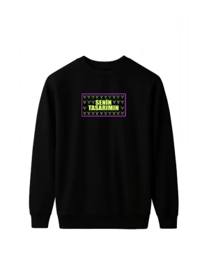 Ön Üç İplik Biskilet Yaka weatshirt iyah