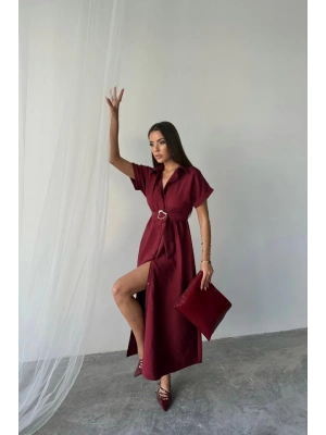 ÖNDEN DÜĞELİ CRUHLI ODAL ELBİE  Bordo