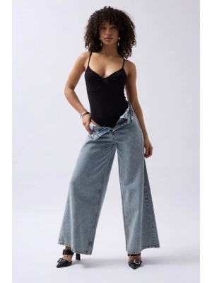 Önü Büzgülü Askılı Bodysuit