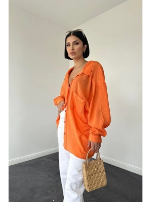 Oranj Tek Cepli Bedensiz Cruz Gömlek