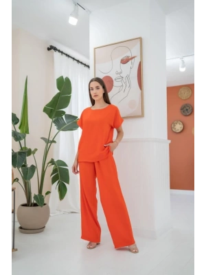 Oranj Thirt Ve Pantolon Takım