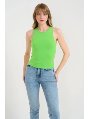 Örme Bisiklet Yaka Atlet  Yeşil