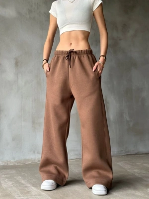 Palazzo Bol Paça Eşofman Pantolon  Kahve