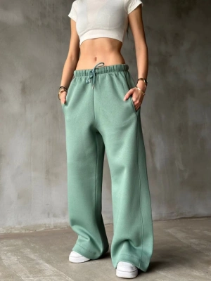 Palazzo Bol Paça Eşofman Pantolon  Yeşil