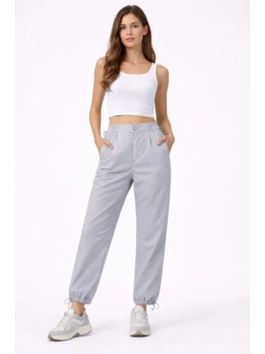 Paraşüt Kumaş Pantolon Bel Ve Paça Ayarlanabilir astikli por Pantolon  Gri