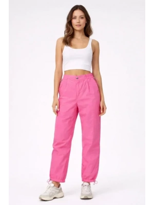 Paraşüt Kumaş Pantolon Bel Ve Paça Ayarlanabilir astikli por Pantolon  Pembe