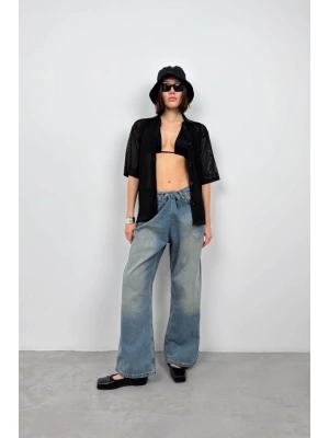 Polo Yaka Fileli Bluz