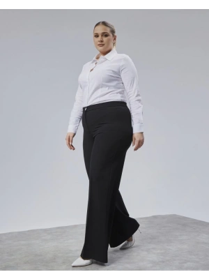 Poly Viscose Full Lycra Beli̇ Lasti̇kli̇ Battal Pantolon