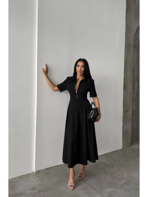 POLYVİKON ELBİE KIA KOL YAKA VE FERMUAR DETAYLI  iyah