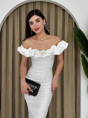 Popi Madonna Yaka Kalem Elbise