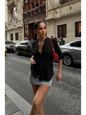 Poulina Flamlı Keten Gömlek 325708