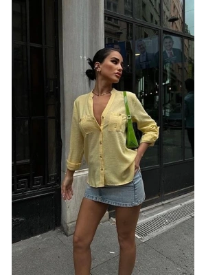 Poulina Flamlı Keten Gömlek 325708