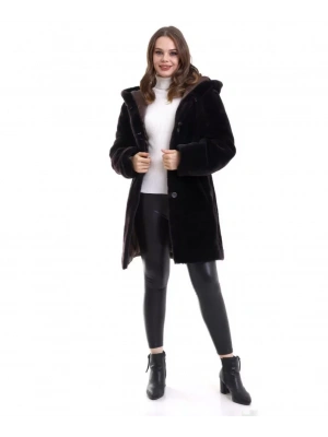 Reks Kapüşonlu Kaban  Siyah