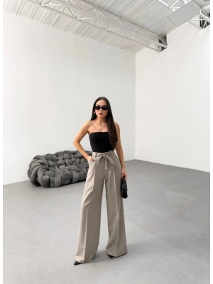 Sante Çi̇zgi̇li̇ Bel Kuşakli Palazzo Pantolon