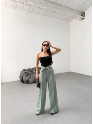 Sante Çi̇zgi̇li̇ Bel Kuşakli Palazzo Pantolon