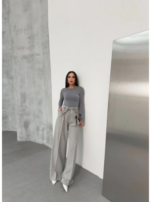 Sante Çi̇zgi̇li̇ Bel Kuşakli Palazzo Pantolon