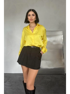 Sarı Saten Gömlek