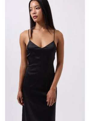 Saten İnce Asklı Elbise