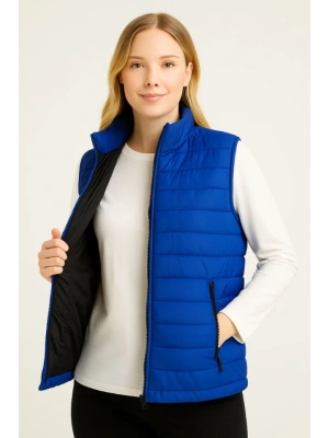 Şişme Fermuarlı Yelek u Itici Kapitone Astarlı Kumaş Cepli Hafif Kışlık por Rahat Kalıp  aks avisi