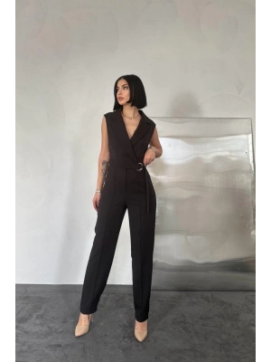 Siyah Sıfır Kol Atlas Tulum