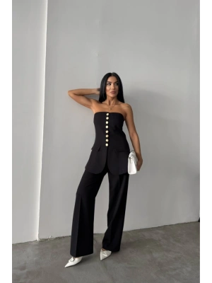 TAARIM GOLD DÜĞMELİ TRABLEZYELEK  iyah