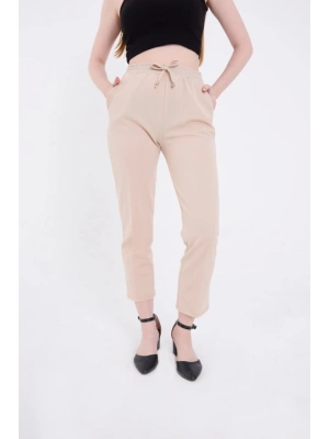 Tam Kalıp Basic Eşofman Pantolon  Bej