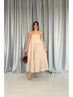 Taş Askılı Parçalı üslin Elbise