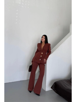 TASARIM CEKETPANTOON TAKIM META DÜĞME DETAYI  Kahverengi