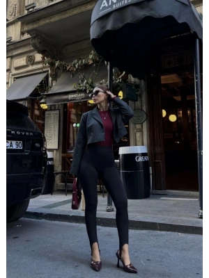 Toparlayıcı Füzo Tayt ikralı Ayak Detaylı  iyah