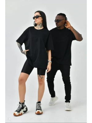 Unisex Basic Bisiklet Yaka Oversize Thirt  iyah