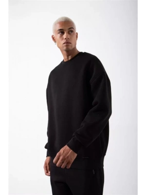 Unisex Biskilet Yaka Üç İplik weathirt  iyah