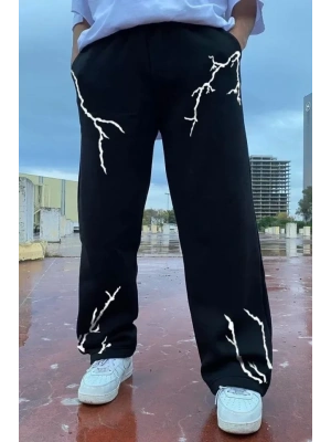 Unisex Dijital Baskılı Eşofman Altı  Siyah