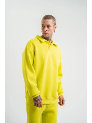 Unisex Double Oversize Patlı Yaka weathirt  arı