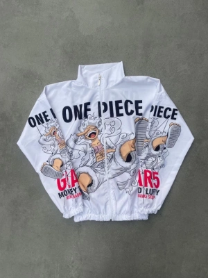 Unisex Fermuarlı Dijital Baskılı Rüzgarlik  Beyaz