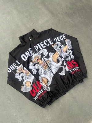 Unisex Fermuarlı Dijital Baskılı Rüzgarlik  Siyah