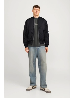 Unisex İçi Astarlı Düz Bomber Ceket  iyah