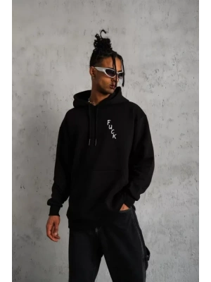 Unisex Kapşonlu Uzun Kol Baskılı weetshirt  iyah