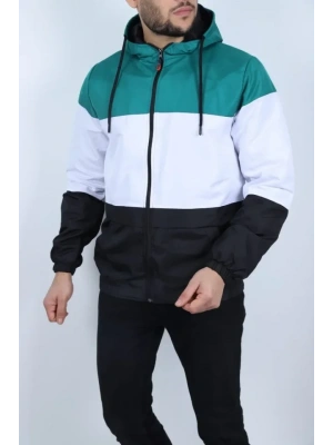 Unisex Kapüşonlu İçi Astarlı Yağmurluk  Yeşil