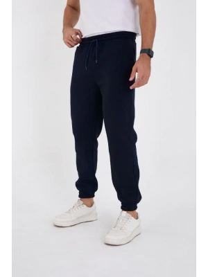 Unisex Kışlık Üç İplik astikli Eşofman Pantolon  acivert