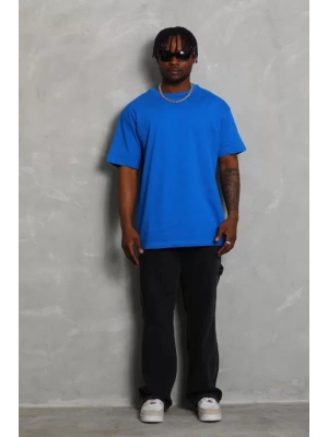 Unisex Oversize Düz Bisiklet Yaka Thirt  avi