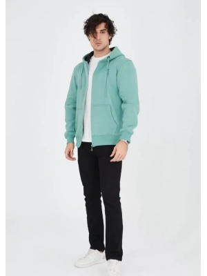 Unisex Tam Fermuarlı Kapşonlu  weathirt  int Yeşili