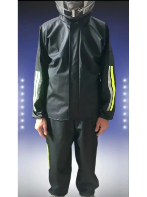 Unisex Tam Kalıp otorcu Kurye Su Gecirmez Yağmurluk Takım  Siyah